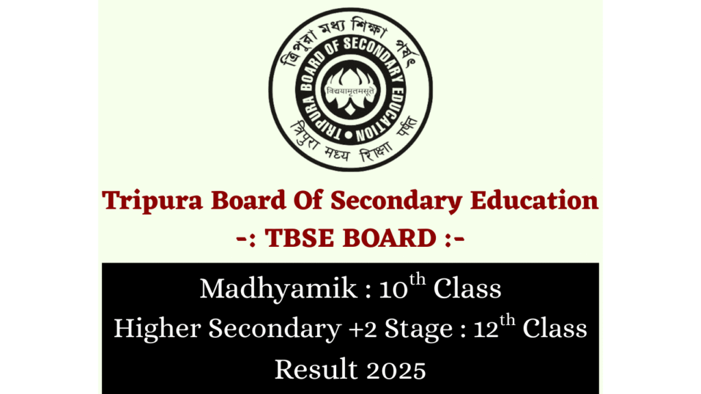 TBSE 10th, 12th Class Result 2025 Direct Link activated